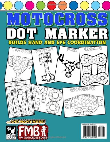 Vista 2 de Motocross Dot Marker Skills Book Dot coloring book for young kids who love motocross, dirt bikes and having fun! (Fun Motocross Books - FMB)