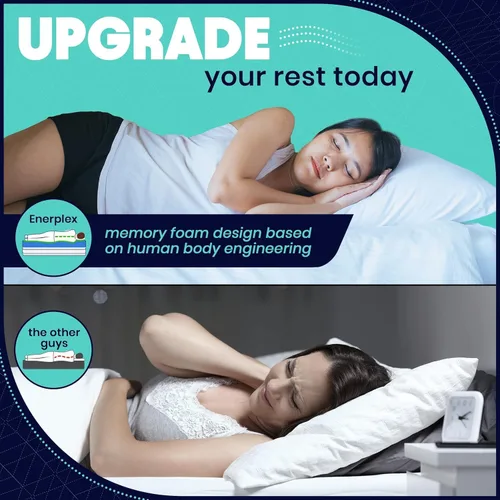 Vista 8 de EnerPlex Almohadas de espuma viscoelástica tamaño King – Paquete de 2 – Relleno ajustable para dormir con relleno extra – Certificado CertiPUR-US