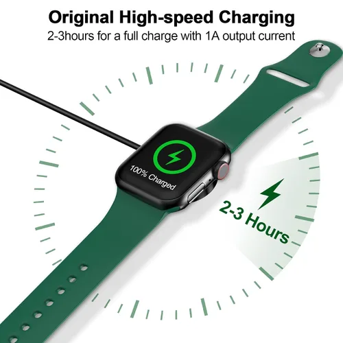 Vista 3 de Cable de carga magnético para cargador de Apple Watch, puerto USB C, cable de carga inalámbrico compatible con iWatch Series