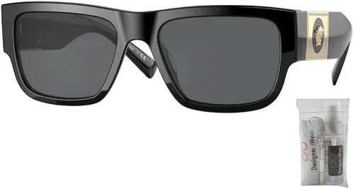 Vista 2 de Versace VE4406 Rectangle Sunglasses for Men BUNDLE With Designer iWear Complimentary Eyewear Kit