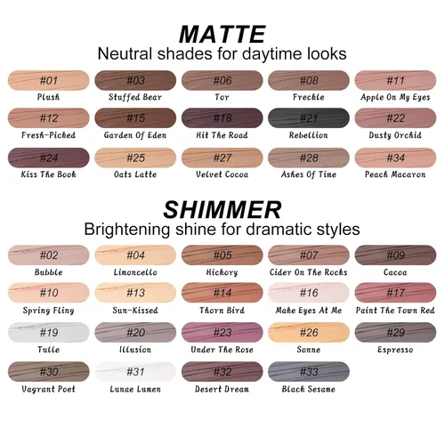 Vista 7 de FOCALLURE Sombra de ojos en barra sin arrugas, sombra de ojos cremosa, lápiz de sombra de ojos mate y brillante, a prueba de manchas, difuminador