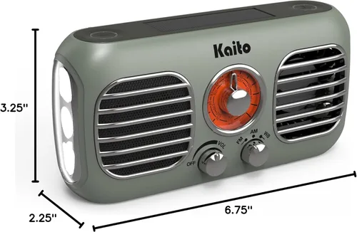 Vista 7 de Kaito KA777 Radio de emergencia y ventilador portátil - Radio meteorológica AM/FM NOAA y banco de energía de 4,000 mAh recargable con panel solar