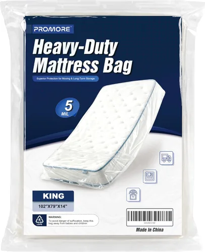 Vista 13 de Bolsa de colchón de plástico para mudanza o almacenamiento, tamaño individual, 1.5 mil Twin/Twin XL Size,Mattress Protector Covers,Moving