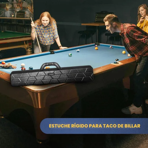 Vista 8 de PEKREWS Estuche para Taco de Billar, Funda Rígida para Taco de Billar 4x4 con 10 Ranuras Acolchadas, Bolsa de Billar Resistente con Mango de Cuero