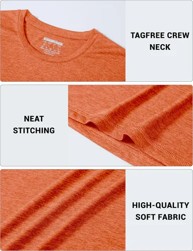Vista 4 de MAGCOMSEN Camiseta de entrenamiento Dry Fit para hombre, absorbe la humedad, manga corta, gimnasio, atletismo, correr, casual