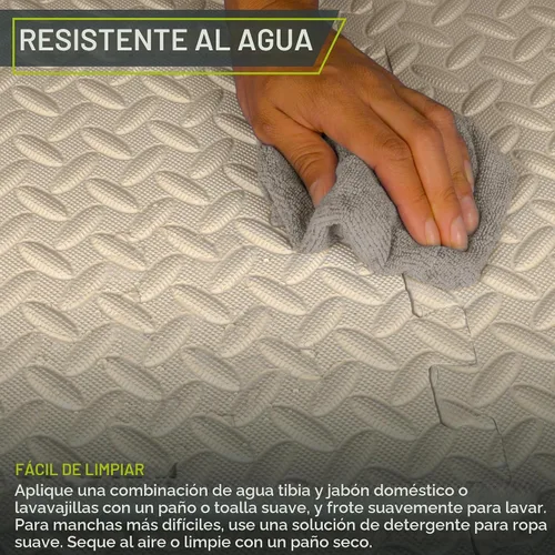 Vista 5 de ProsourceFit - Tapete de ejercicio tipo rompecabezas de ½ pulgada, losetas de espuma EVA entrelazadas para gimnasio en casa, para niños, crema, 24 x