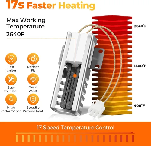 Vista 4 de WB13K21 5303935066 Encendedor de horno de gas apto para cocina de gas Sam-sung GE Kenmore Hotpoint reemplaza IG9998 Norton-501a WB2X9998 WB13K0012