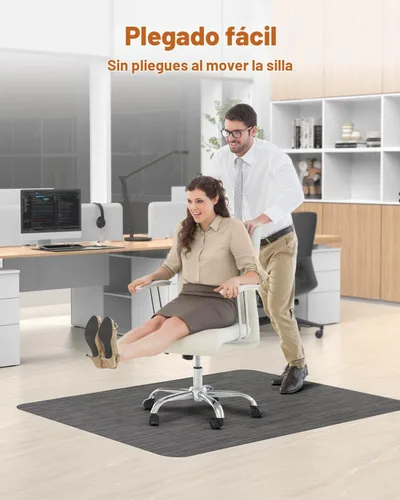 Vista 5 de Blvornl Alfombrilla para Silla de Oficina para Suelo de Madera Dura, 35.4"×47.2" Alfombrilla de Escritorio para Computadora para Madera Dura Negro