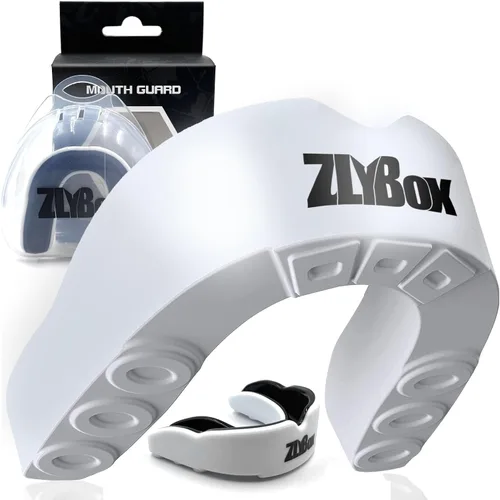 Vista 7 de Protector bucal deportivo de doble capa para adultos y jóvenes con funda, protección dental para boxeo, fútbol, artes marciales mixtas, hockey