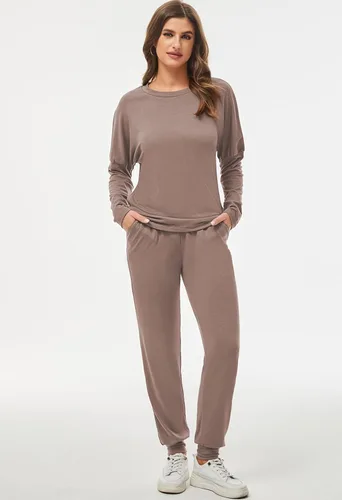 Vista 3 de Fixmatti - Conjunto deportivo de 2piezas para mujer de estilo informal, pantalón largo