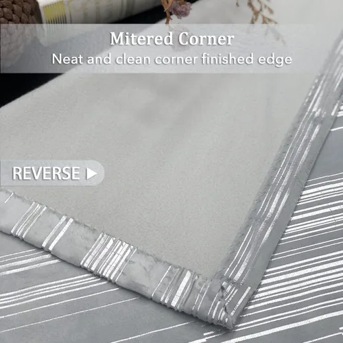 Vista 7 de always4u Cortinas de terciopelo suave de 108 pulgadas de largo con estampado de papel de aluminio de lujo, cortinas de dormitorio de eficiencia