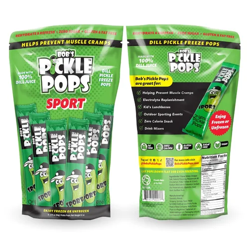 Vista 6 de Bob's Pickle Pops - Paletas de hielo con sabor original a jugo de eneldo - Paletas congeladas pre-entrenamiento - Alivio de calambres