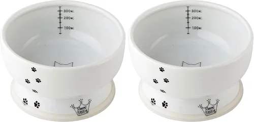 Vista 17 de NECOICHI - Cuenco elevado para agua para gatos, elevado, con líneas de medición, apto para lavavajillas y microondas (gato, extra alto) color blanco