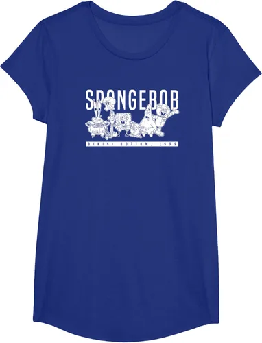 Vista 26 de Bob Esponja Vintage Group Simple Logo Camiseta, Negro