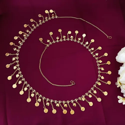 Vista 2 de Efulgenz Gold Tone Indian Jewelry for Women Dubai Style Kamarbandh Indian Gold Tone Ball Beads Chain Tassel Kamarbandh Belly Chain Waist Belt Beach