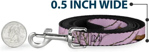 Vista 4 de Buckle-Down Correa para perro Mossy Oak Country Roots Camo rosa bebé 4 pies de largo 1.0 pulgadas de ancho