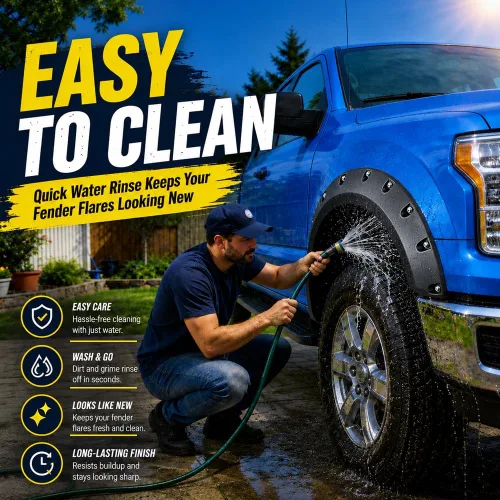 Vista 5 de 4 guardabarros para guardabarros derecho e izquierdo con textura negra de 69.3 pulgadas, estilo remache de bolsillo, compatible con Chevy Silverado