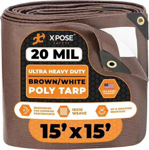 Vista 20 de Xpose Safety Lona ultra resistente de 5 x 7 pies, lonas impermeables de 20 mil para camping, aventuras al aire libre y cubierta de tienda