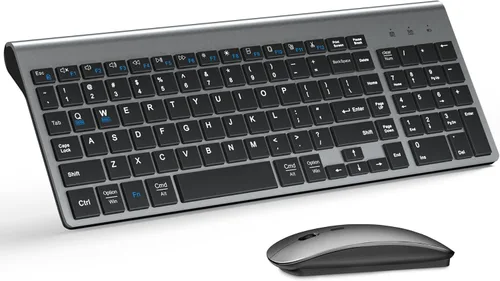 Vista 9 de Combo de teclado y mouse inalámbricos ultra delgado, TopMate - Azul Negro