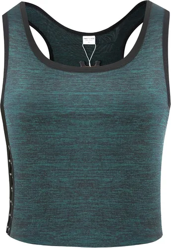 Vista 2 de XUJI - Camiseta compresora sin mangas de algodón transpirable para mujer, con banda elástica y colores (M-6XL)