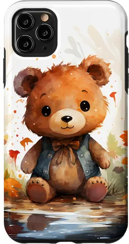Vista 13 de Funda de oso de peluche con chaleco para iPhone 17