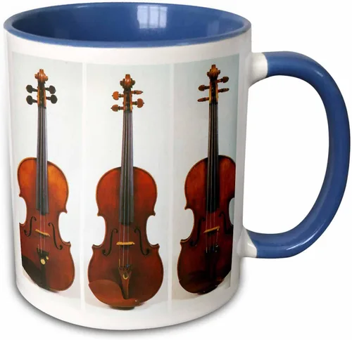 Vista 12 de 3dRose (mug_34744_4) Taza negra de dos tonos con 3 violines antiguos, 11 onzas Blanco