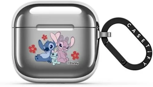 Vista 6 de CASETiFY Mirror AirPods Pro (1ª/2.ª generación) - Funda con anillo [Star Wars Colab] - Pegatinas de poder del lado oscuro, color plateado