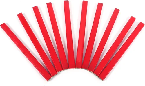 Vista 6 de 10 unids/pack 6.890 in carpintero lápiz octogonal duro negro rojo carpintero lápiz para constructor carpintería