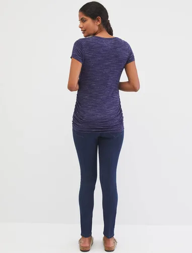 Vista 4 de Camiseta de manga corta suave y elástica para embarazo, paquete de 1, 2 y 3