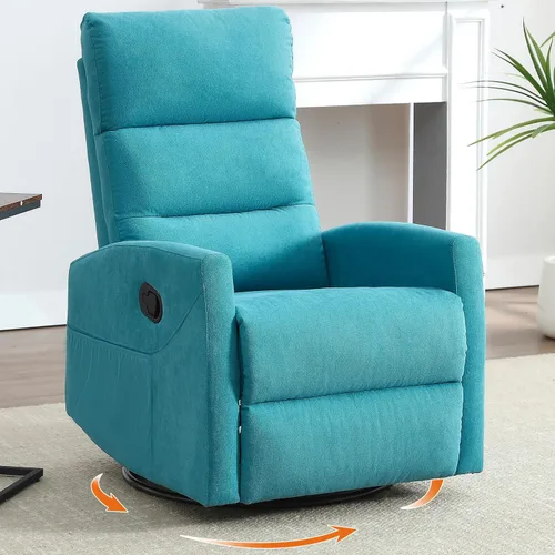 Vista 12 de Luxlen Manual Swivel Rocker Recliner Chair with Massage, Overstuffed Recliner Glider with Vibration Massage and Heat for Nursery, Living Room gris