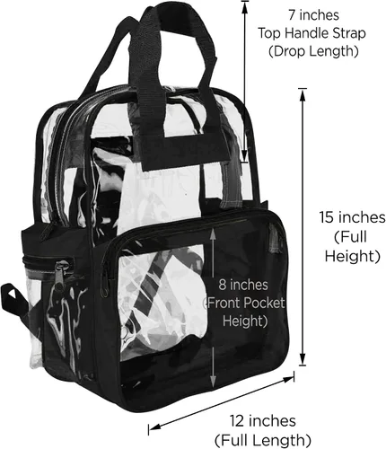 Vista 45 de DALIX Bolsas de mochila transparentes de plástico liso dorado