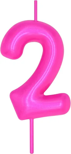 Vista 289 de DERVENTA Vela con números de 2.36 pulgadas, decoración perfecta para cumpleaños, brunch, postre, pastel, 1 pieza (número 0 rosa)