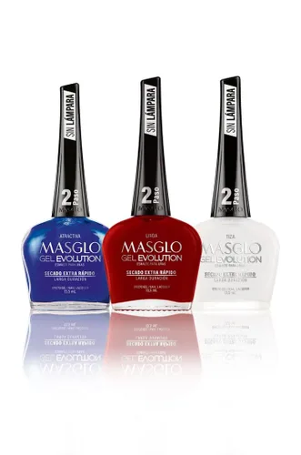 Vista 10 de MASGLO Gel Evolution - Juego de 3 esmaltes de uñas, no necesita lámpara UV/LED, secado rápido, uso de 12 días, fórmula libre de 14, acabado