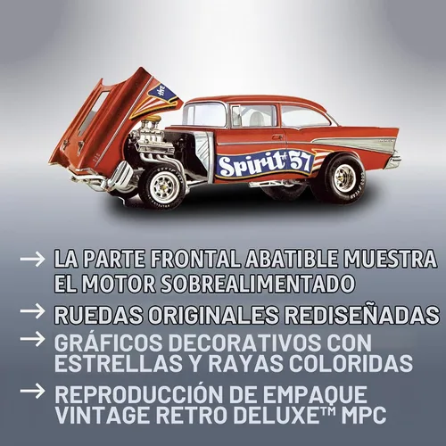 Vista 3 de MPC 1957 Chevy Bel Air Spirit de 57" 1:25 Kit de modelo a escala 1:25