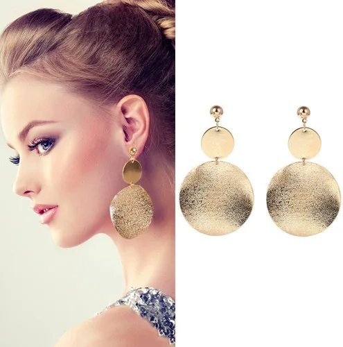 Vista 3 de Juego de 12 pares de aretes colgantes para adultos, elegantes aretes geométricos dorados, aretes de gota para fiesta de cumpleaños, regalos