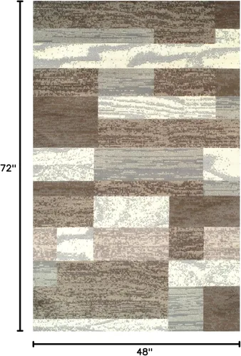 Vista 3 de Superior - Alfombra de área de 0.315 in de altura con respaldo de yute, colección Rockwood, diseño de ladrillo texturizado, antiestática, repelente