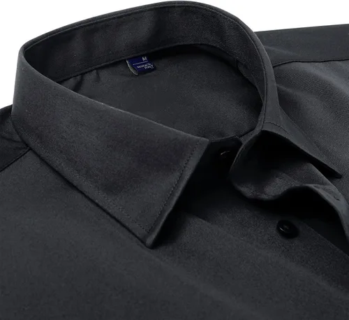 Vista 3 de DEMEANOR Camisas de vestir para hombre, camisas de vestir de manga larga para hombre, camisas ajustadas con botones, camisas grandes y altas