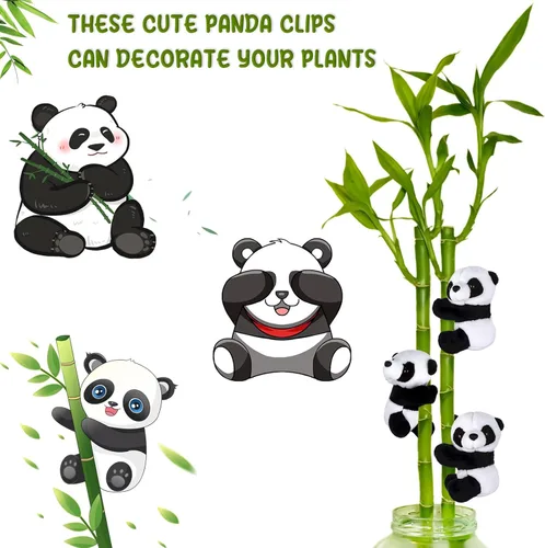 Vista 3 de 12 piezas de panda de dedo de peluche de 4 pulgadas, clips de cortina para notas, clips para fotos, lindo juguete de panda para niños, decoración