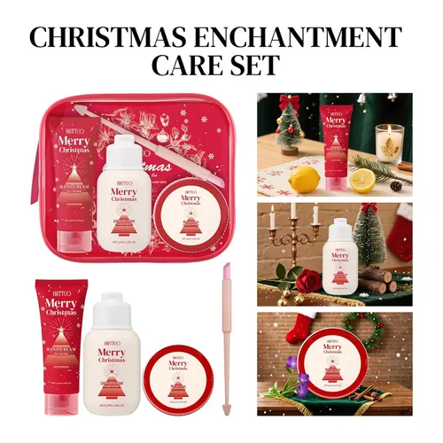 Vista 2 de Set de Cuidado Corporal de Navidad para Mujeres - Loción Hidratante con Fragancia, Crema de Manos y Crema de Pies, Reparación y Nutrición para Piel