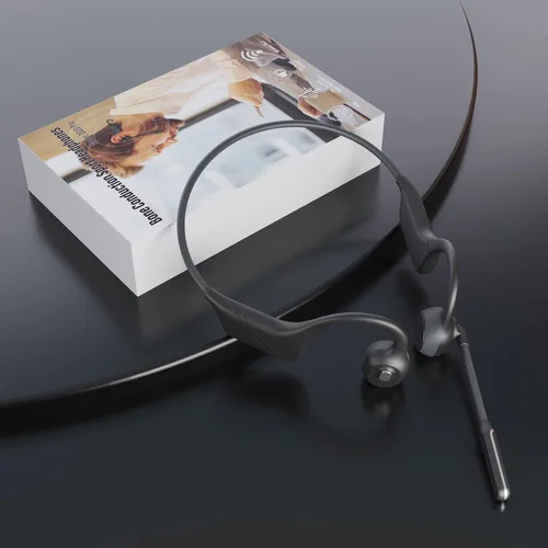 Vista 8 de MONODEAL Auriculares de Conducción Ósea con Micrófono, Auriculares Bluetooth 5.3 de Oído Abierto con Micrófono Boom de Cancelación de Ruido