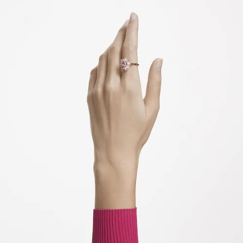 Vista 3 de Swarovski Sunshine Ring Collection, Pink Crystals, Rose Gold Tone Finish