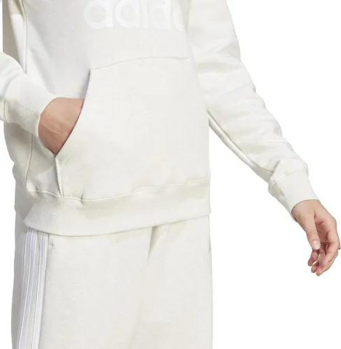 Vista 3 de adidas Sudadera con capucha de forro polar regular con logotipo grande de Essentials