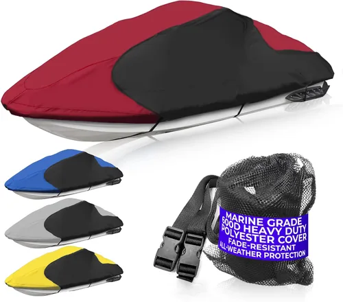 Vista 9 de Trailerable PWC Jetski Watercraft Jet - Funda para esquís de hasta 3 plazas Borgoña/ Negro