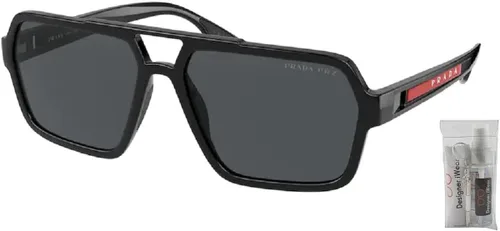 Vista 2 de Prada PS01XS Rectangle Sunglasses for Men BUNDLE With Designer iWear Complimentary Eyewear Kit