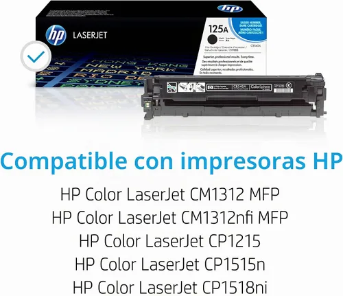 Vista 2 de Cartucho de tóner negro original HP CB540A 125A para impresoras LaserJet