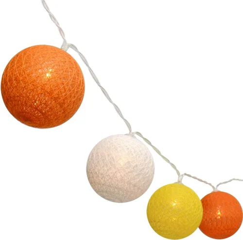 Vista 9 de Gardeningwill - Guirnalda de luces LED de bolas de ratán de 3 m/10 pies con 30 luces, color negro y blanco, funciona con baterías Negro Blanco