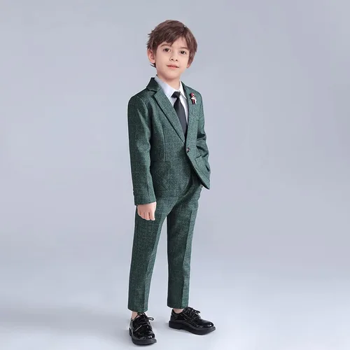 Vista 3 de Conjunto de 2 piezas para niños y niñas, conjunto de pantalones y blazer a la moda para bodas