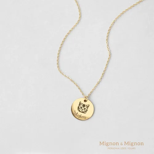 Vista 5 de Collar MignonandMignon LCN-AP personalizable, joyería con diseño de gato y perro, portaretratos, regalo único.