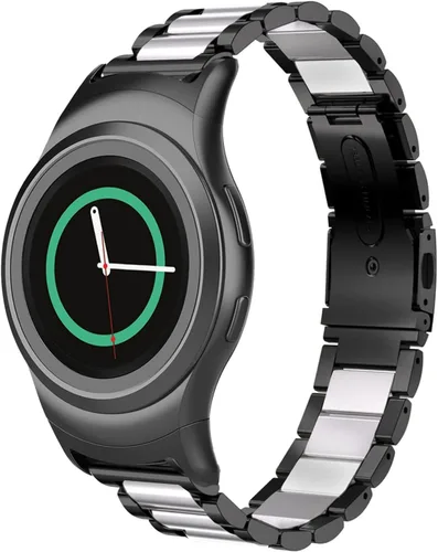 Vista 9 de Correa de reloj de metal compatible con Samsung Gear S2 SM-R720/SM-R730 de ajuste rápido de acero inoxidable correa de repuesto para Gear S2 Negro