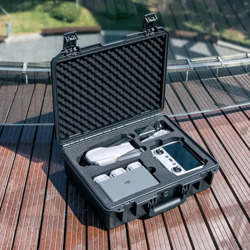 Vista 6 de Lykus Titan MA310 - Funda rígida impermeable para DJI Air 3S/Air 3 y DJI RC 2/RC-N2, cordón de soporte [solo funda] CASE ONLY,Fits Fly More